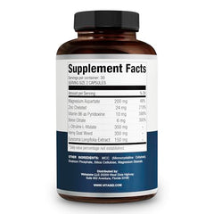 Close-up of VITASEI Testronix capsules for convenient daily nutrition.