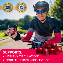 VitaUp Beet Root Gummies CoQ10 label closeup signaling added vitality support.