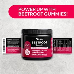 VitaUp Beet Root Gummies soft chews resting on a desk for daily use.
