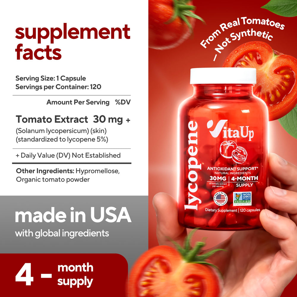 VitaUp prostate wellness capsules on bottle emphasizing normal cellular function.