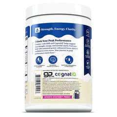Vitauthority Creatine Monohydrate packaging shown on a store shelf.