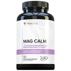 Vitauthority Mag Calm bottle pour illustrating easy sleep support for evening routines