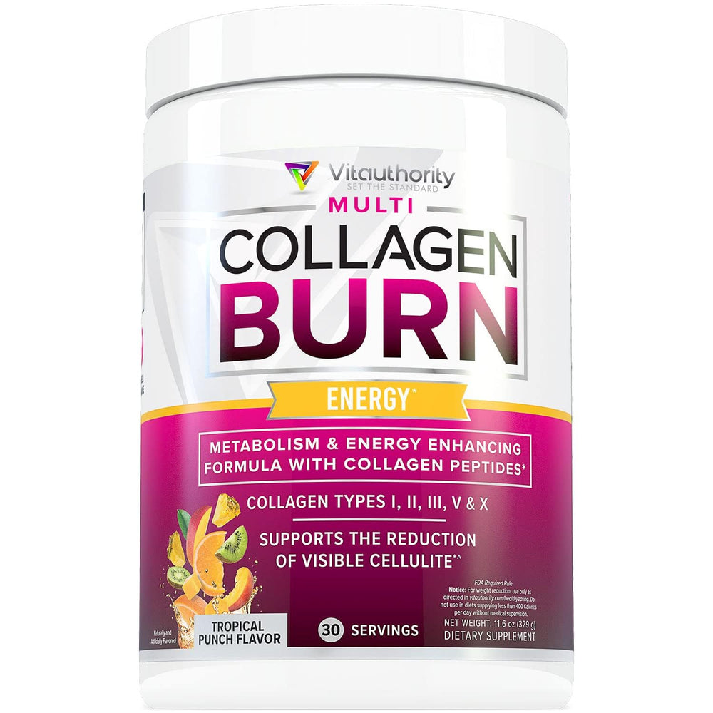 Vitauthority Multi Collagen Burn bottle shown for daily use and routine
