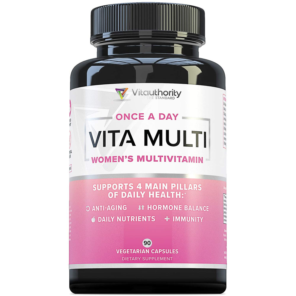Vitauthority Women’s Daily Multivitamin bottle displays complete daily formula
