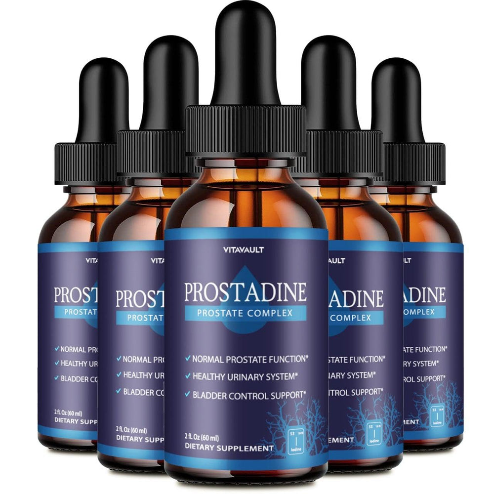 Vitavault Prostadine bottle close-up showing a precise dropper for easy daily dosing.
