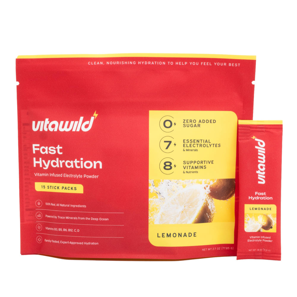 VitaWild Lemonade single-serve stick dissolving for refreshing hydration