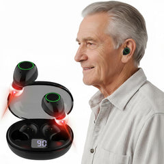 VitaYex red light ear therapy Bluetooth headset design for comfortable, hands-free wellness sessions.