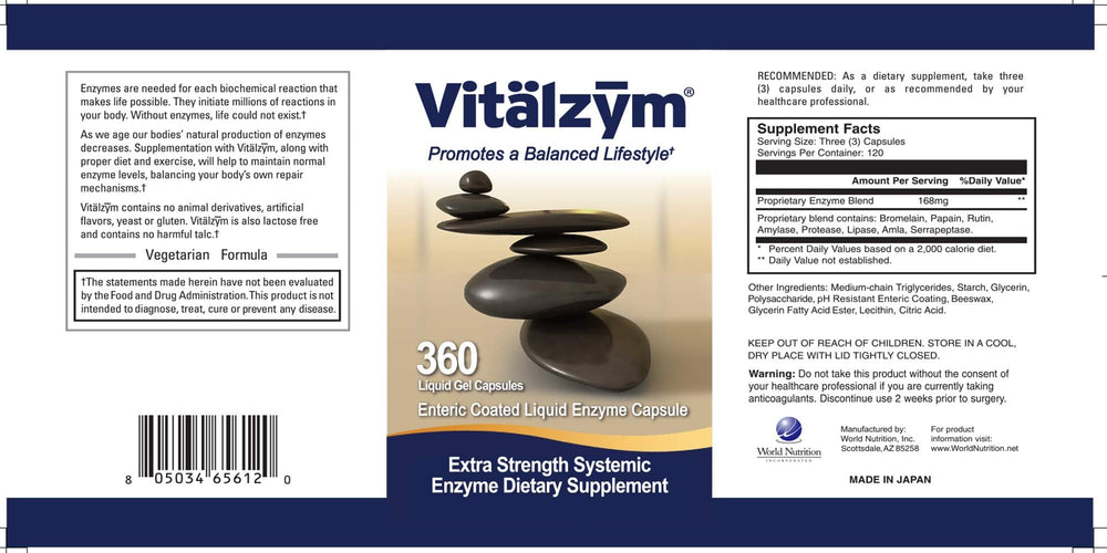 VITÄLZYM enteric-coated soft gels ensuring gentle digestion and absorption