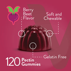 Viteey Beet Root Gummies serving size showing two gummies per serving for consistency.