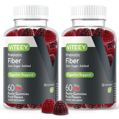 Viteey prebiotic fiber gummies bottle for daily gut wellness and convenience.