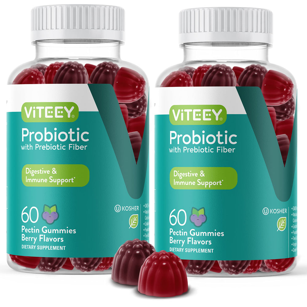 Viteey probiotic gummies with berry flavor bottle for daily wellness support