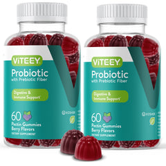 Viteey probiotic gummies with berry flavor bottle for daily wellness support