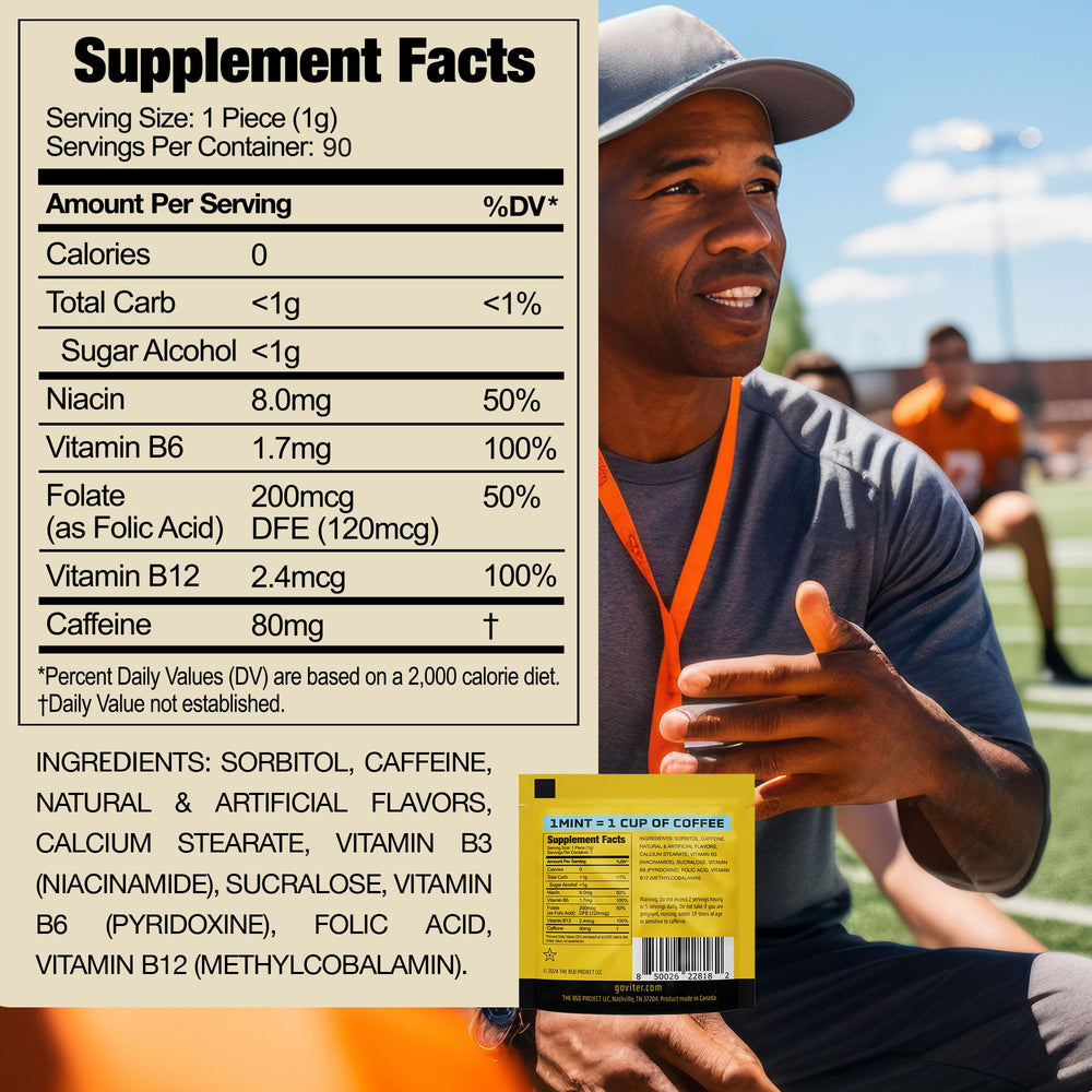 Viter Energy compact sachet on the go demonstrates portable energy.