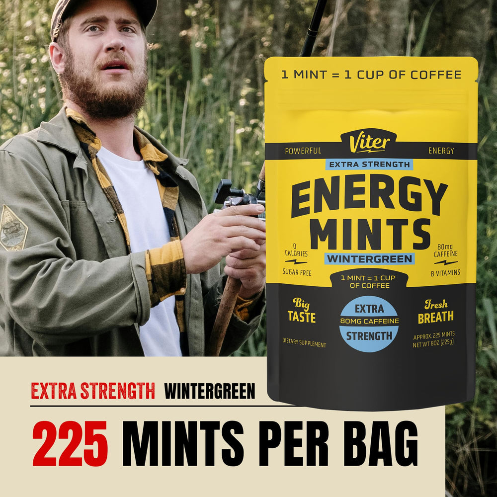 Holding Viter Energy mints demonstrates portable energy for busy days.