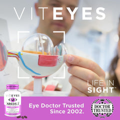 Viteyes AREDS2 Omega-3 softgels packaging underscores quality from a U.S.A. facility
