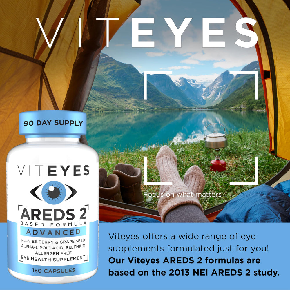 Viteyes AREDS 2 capsules close-up for daily eye health.