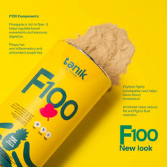 Vithani F100 daily fiber in a glass for easy routine