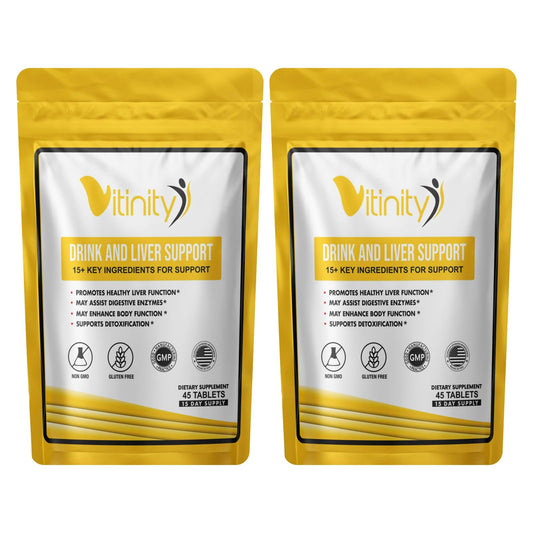 Vitinity Anti-Drink bottle label highlighting craving support potential.