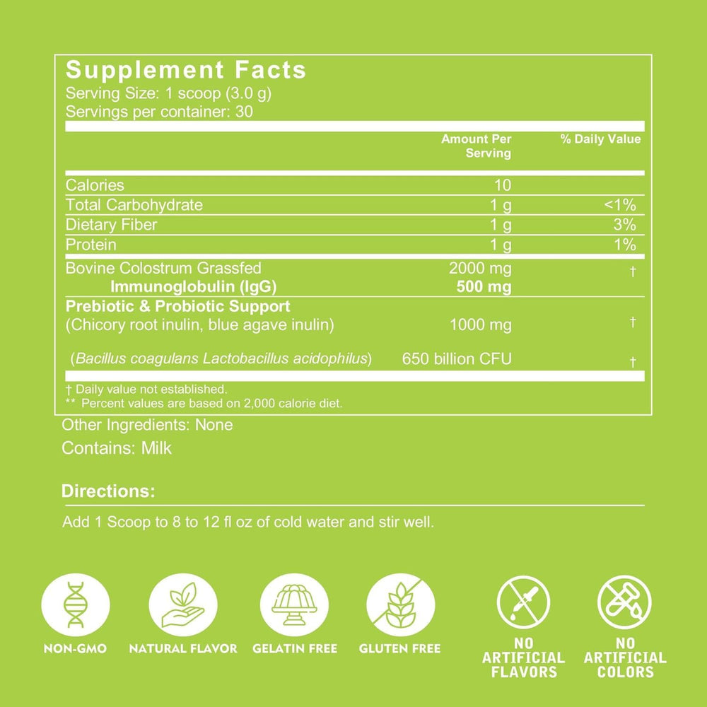 VITINITY grass-fed colostrum powder scoop for easy daily use