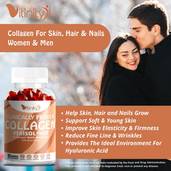 Nails with polish hint at stronger, healthier nails.
