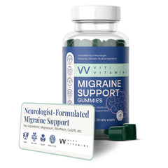 Viti Vitamins Migraine Gummy facility seal signals quality manufacturing.