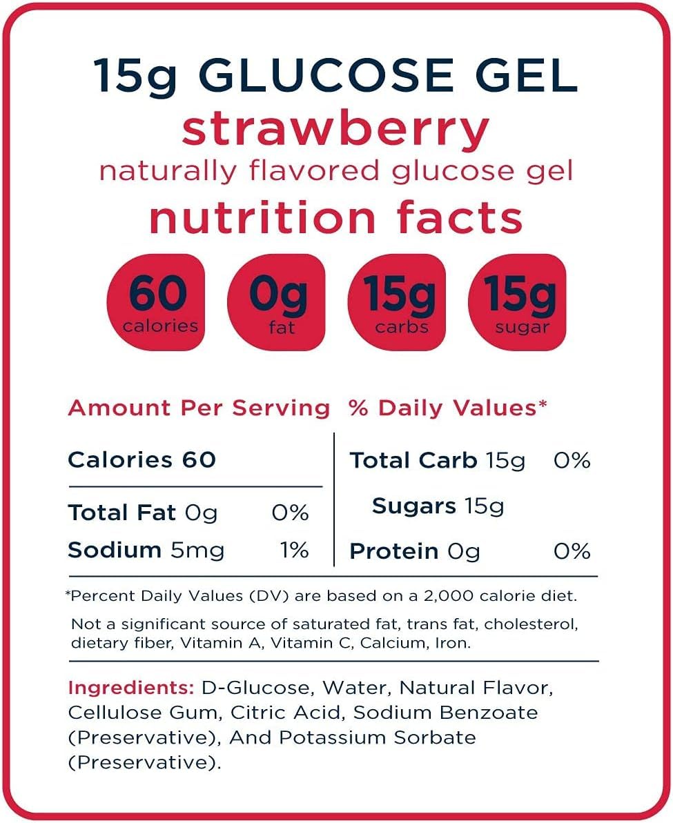 Vitonus strawberry gels packets in pocket ready for fast 15 g glucose.