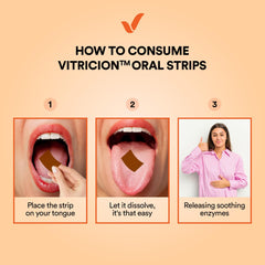 Vitricion no pills no water strip for fast, mess-free relief.