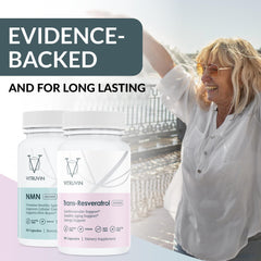 VITRUVIN Longevity piperine capsule detail indicating absorption enhancement.