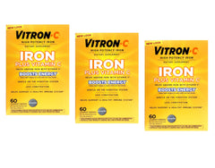 Vitron-C high-potency iron tablet close-up for daily energy support