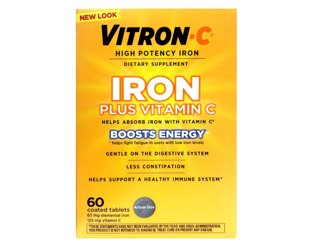 Vitron-C tablet side view highlighting easy-to-swallow design