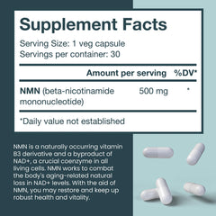 VITRUVIN NMN 500mg packaging layout emphasizes portability and packaging integrity.