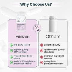 VITRUVIN packaging inside showing vegan, non-GMO, gluten-free attributes.