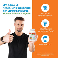 Viva Vitamins Prostate Health bottle cap close-up showing easy daily dosage