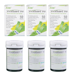 VivaGuard Ino 150-count package shown for convenient home glucose monitoring.