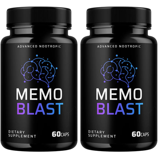 VIVALIS Memo Blast bottle front, premium daily wellness supplement display.