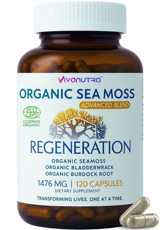 VIVANUTRA Sea Moss Capsules bottle for daily wellness and simplicity.