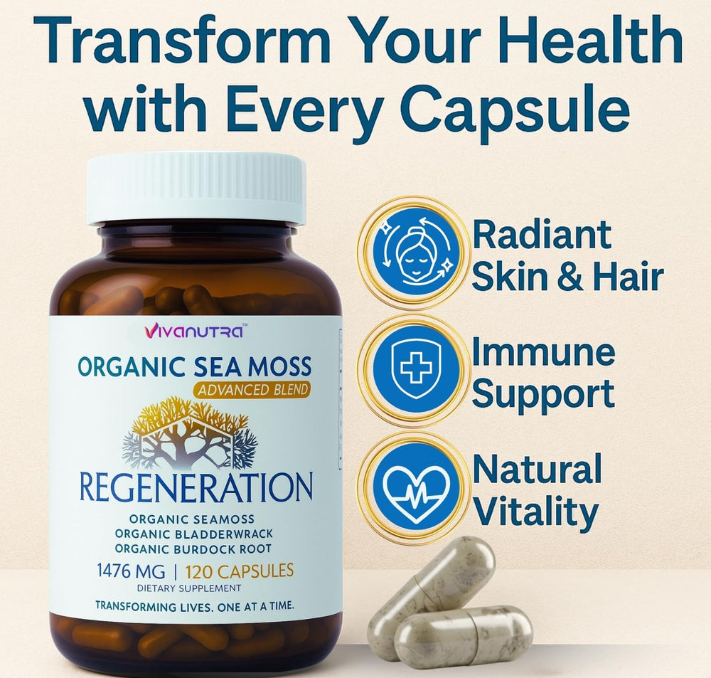 VIVANUTRA Sea Moss mineral-rich contents showing 92 minerals for vitality.