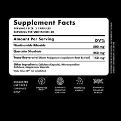 VivaThrive NAD+ Complex packaging displaying 100 capsules per bottle