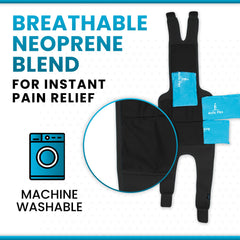 Four-strap Vive Knee Ice Pack Wrap provides secure compression system