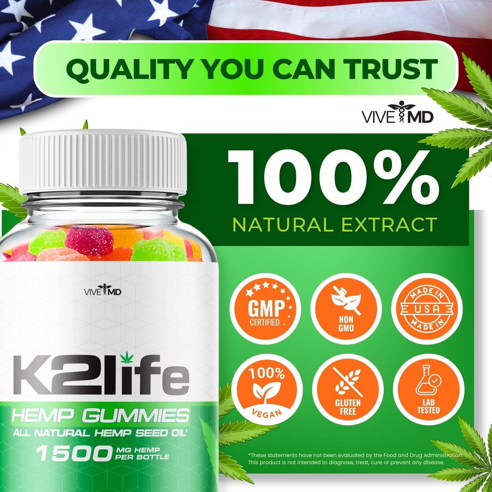 VIVE MD K2Life gummies 60-count packaging for monthly routine