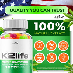 VIVE MD K2Life gummies 60-count packaging for monthly routine