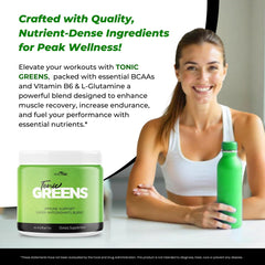 VIVE MD Tonic Greens daily routine with a water bottle for a convenient ritual.