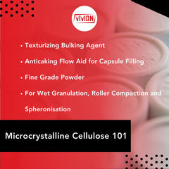 Vivion MCC 101 during wet granulation process for tablets.