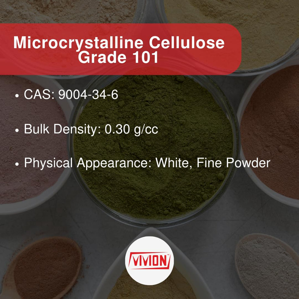 Vivion MCC101 roller compaction compatible for compact, stable blends.