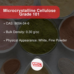 Vivion MCC101 roller compaction compatible for compact, stable blends.