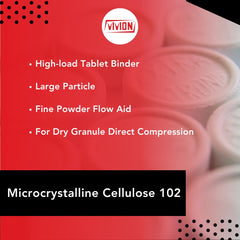 Vivion MCC102 improved flowability supports smoother dry granulation and capsule manufacturing.