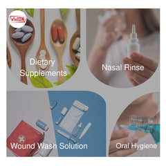 Vivion Sodium Chloride USP 5kg labeled container demonstrates consistent high-purity ingredient.