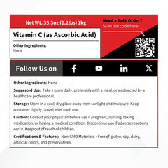 Measuring scoop with Vivion Vitamin C Powder for precise formulations.