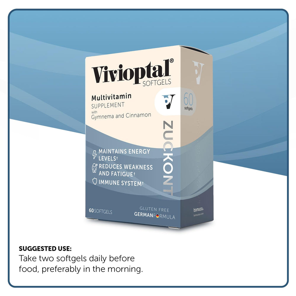 Blister-pack protected Vivioptal softgels on display