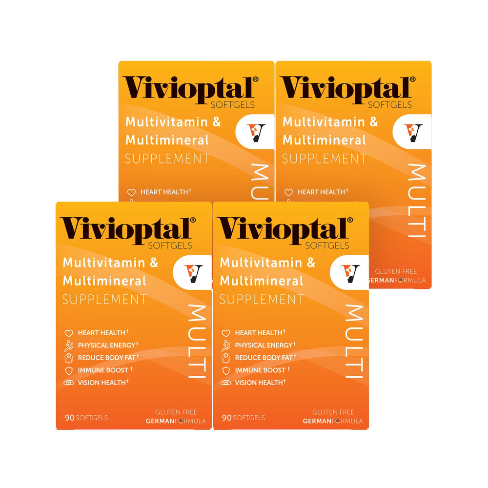 Vivioptal Multi bottle showing softgel capsules for daily vitality and immune support.